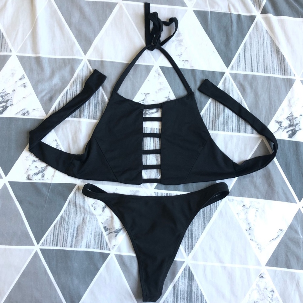 Black Brazilian thong bikini
